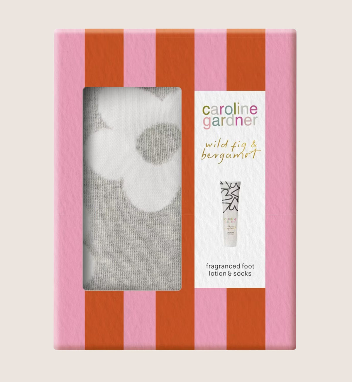 Caroline Gardner Socks & Foot Cream Bath & Body Gift Set For Her