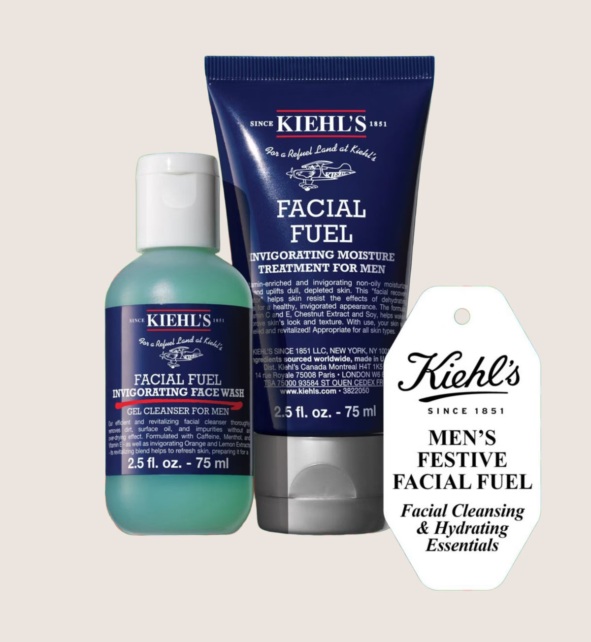 Kiehl's Men's Festive Facial Fuel Skincare Gift Set For Him