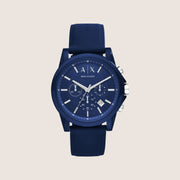 Armani Exchange Men's Sport Watch Royal Blue Dial Blue Silicone Strap AX1327