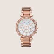 Michael Kors Women's Parker Chronograph Clear Stone-Set Watch MK5491