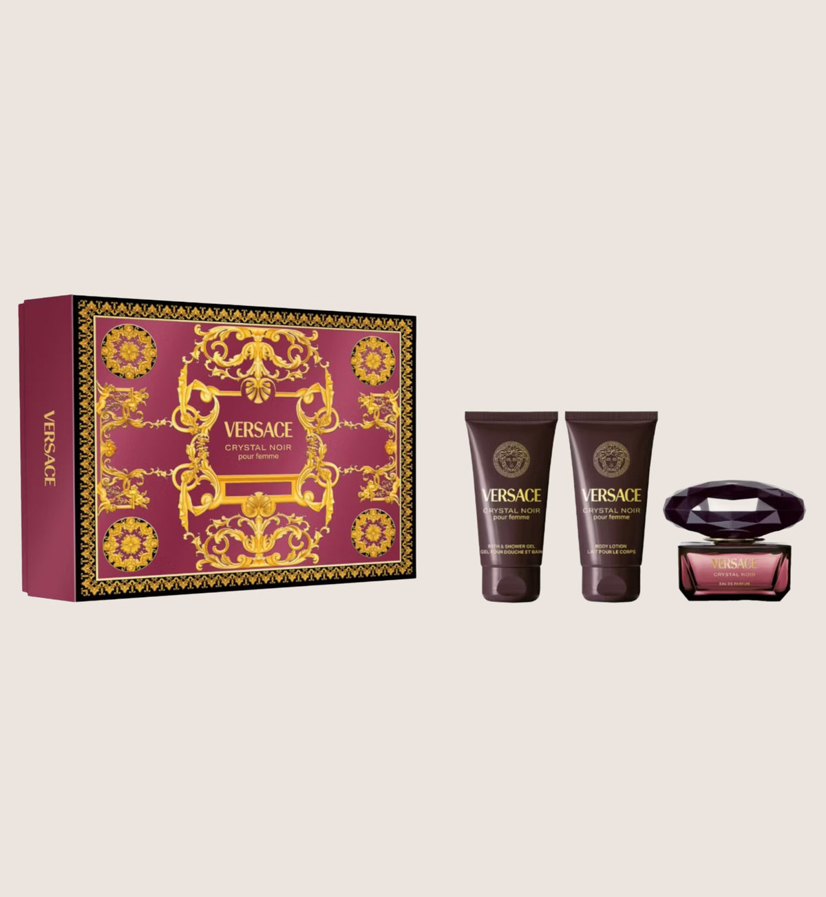 Versace Crystal Noir Eau De Parfum 50ml Fragrance Gift Set For Her