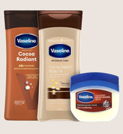 Vaseline Cocoa Regime Nourishing Skin Bundle — Body Oil, Petroleum Jelly & Milk Lotion