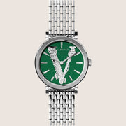Versace Ladies Watch Green Dial Silver Bracelet Sapphire Crystal VERI00520