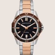 Armani Exchange Mens Dress Watch Two Tone Stainless Steel Bracelet AX1962