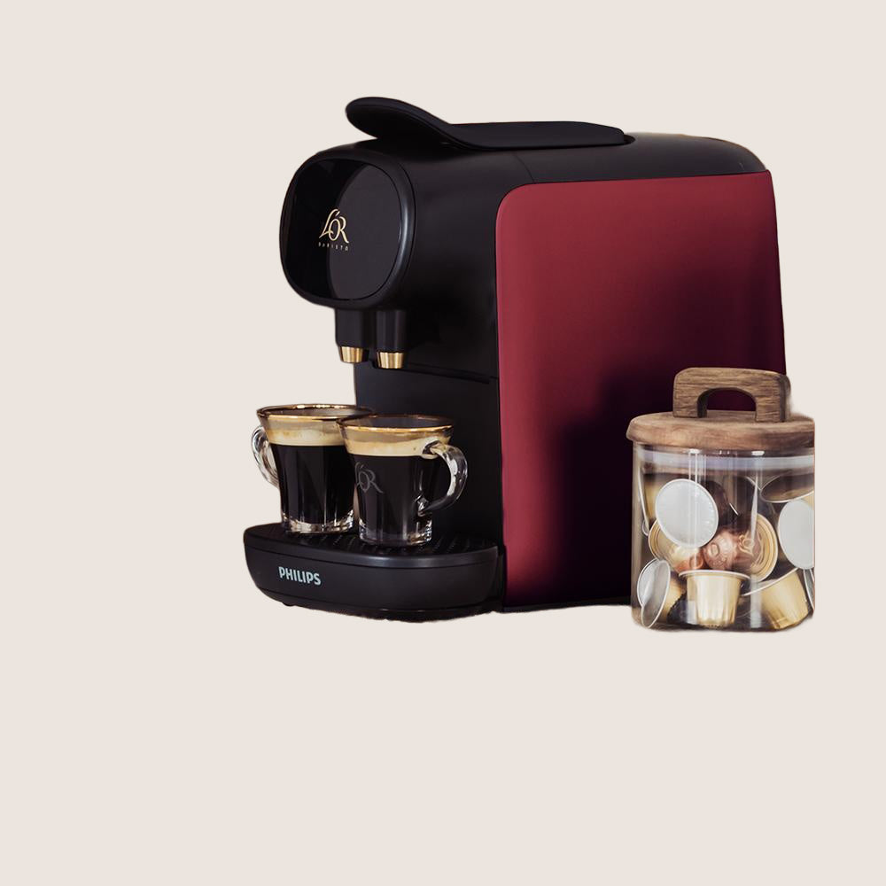 L'OR Sublime by Philips LM9012/50 Pod Coffee Machine Dual Capsule Recognition 0.8L - Red