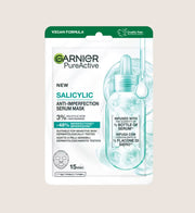 Garnier Salicylic Anti Imperfection Face Mask 3% Niacinamide Salicylic Aha Centella Asiatica Niacinamide & Salicylic Acid