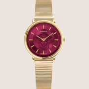 Versace Ladies Watch Bold Red Dial Gold Bracelet VE8102419