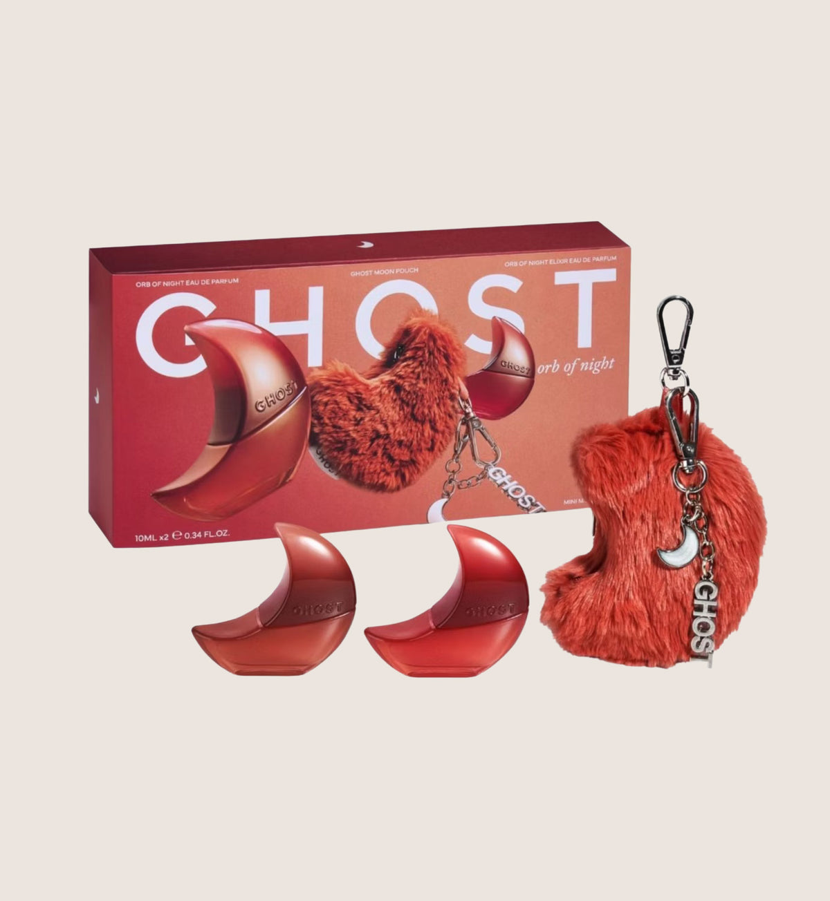 Ghost Orb of Night Moon Duo 10ml & Moon Pouch Keyring Fragrance Gift Set For Her