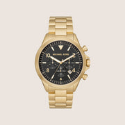 Michael Kors Men's Gage Chronograph Black Dial Gold Bracelet Watch MK8827