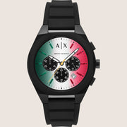 Armani Exchange Mens Watch Black Silicone Strap AX4173