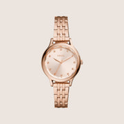 Fossil Women's Laney Rose Gold Crystal Bracelet Analogue Watch BQ3862