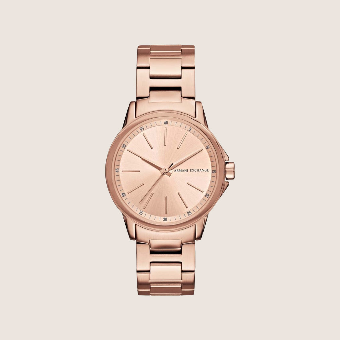 Armani Exchange Women's Dress Watch Rose Gold Chronograph Dial AX4347