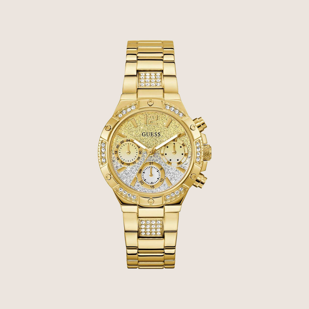 Guess Women's Harlow Watch Crystal-Set Gold Dial GW0950L2