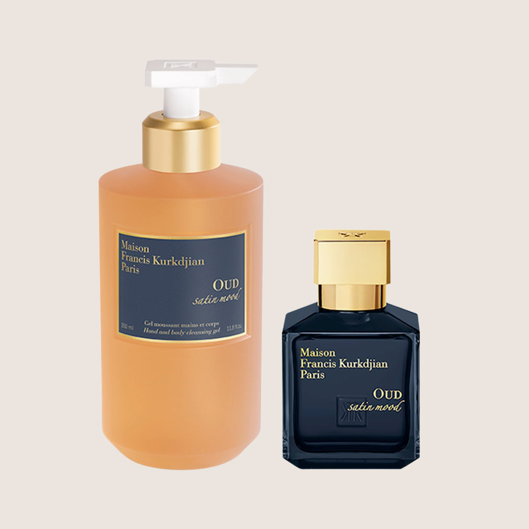 Maison Francis Kurkdjian Unisex OUD Satin Mood Scented Cleansing Gel and Eau de Parfum Sensory Duo Set