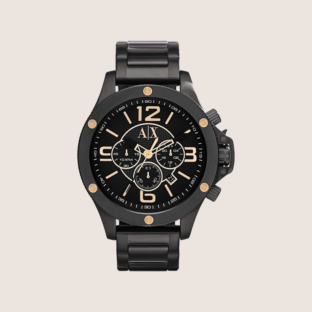 Armani Exchange Men's Sports Watch Chronograph Black Steel Street AX1513