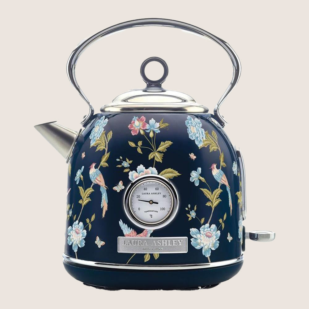 LAURA ASHLEY VQSBPKK336LAEN Traditional Kettle with Elveden Navy Pattern 1.7L - Elveden Navy