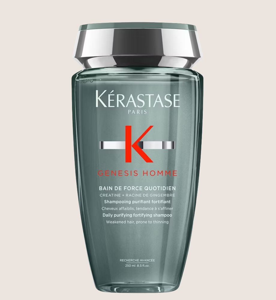 Kérastase Genesis Homme Men’s Shampoo, Daily Purifying Fortifying Shampoo, Re-energising for Scalp & Facial Hair, Fortifying Treatment 250ml