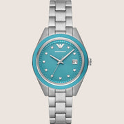 Emporio Armani Silver Bracelet Blue Dial Ladies Watch AR11545