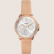 Fossil Izzy Beige Leather Strap Watch ES4888