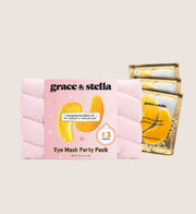 Grace & Stella Eye Mask Party Pack With Beauty Bag 12 Pairs Skincare Gift Set For Her