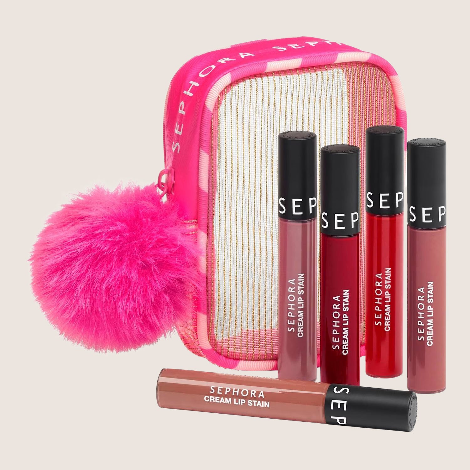 Sephora Collection 5 Cream Lip Stain Set Gift Pouch
