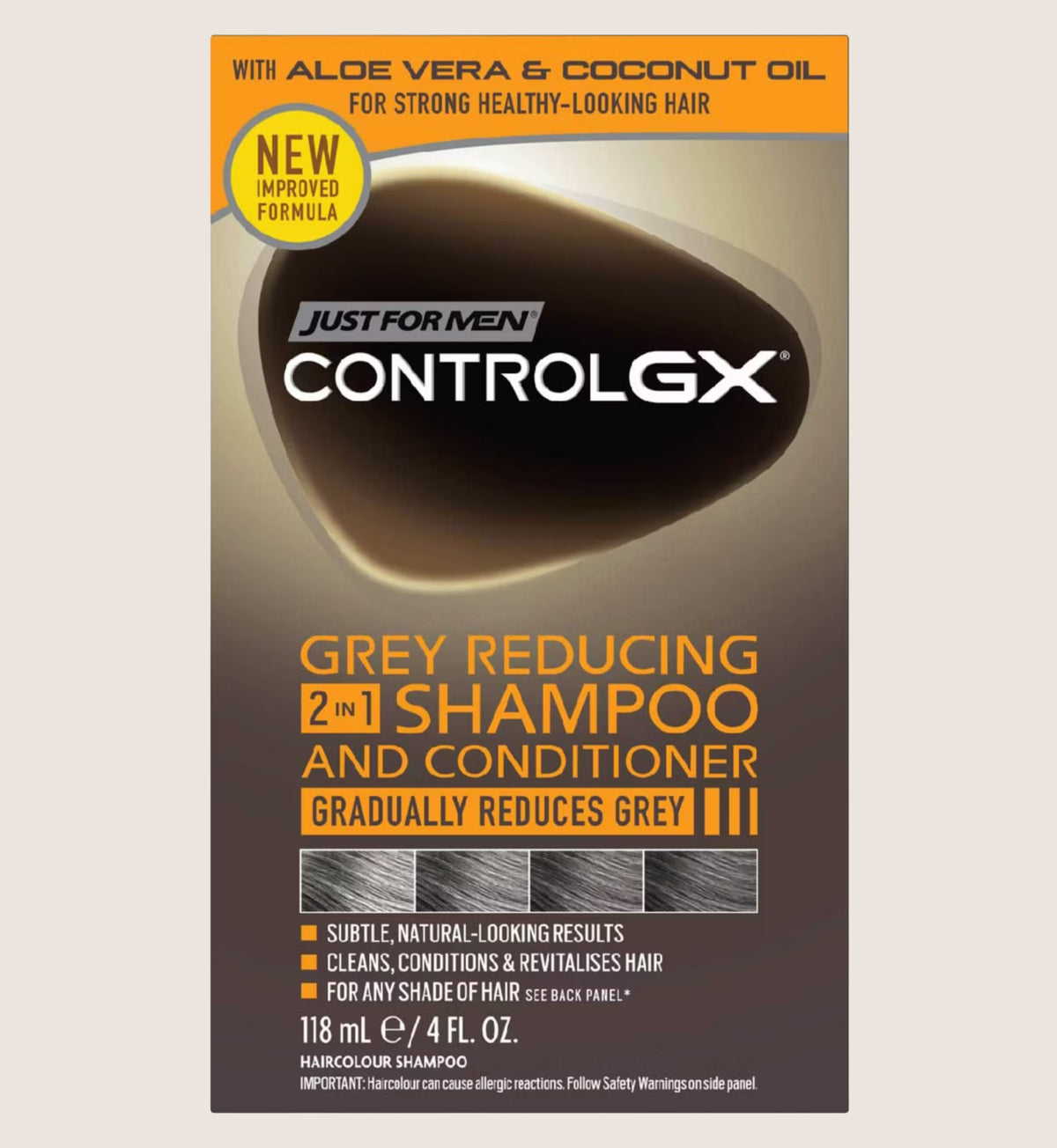 Just For Men Control GX Grey Reducing Shampoo & Conditioner Gradual Colour Restore 118ml