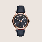 Emporio Armani Men's Watch Blue Dial Blue Leather Strap AR11135