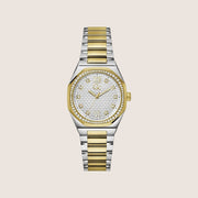 GC Ladies Two-Tone Crystal Set White Octagon Dial Swiss Watch Z25002L1MF