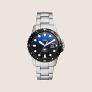 Fossil Mens Blue Dive Two Tone Rotating Bezel Watch FS6038