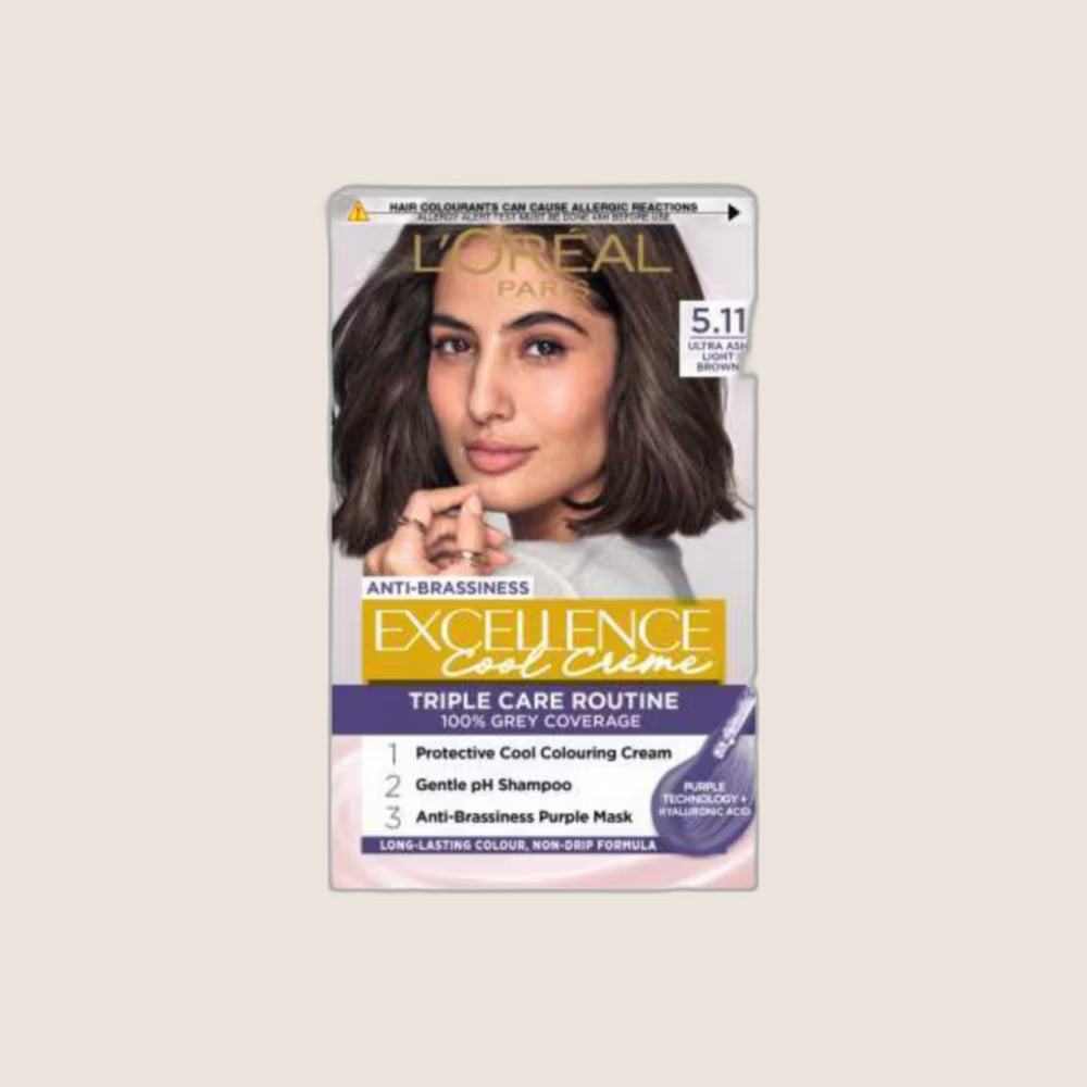 L'Oréal Paris Excellence Cool Crème 5.11 Ultra Ash Light Brown: Anti-Brass, Grey Cover