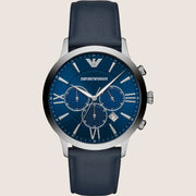 Emporio Armani Mens Watch Blue Leather Strap AR11226
