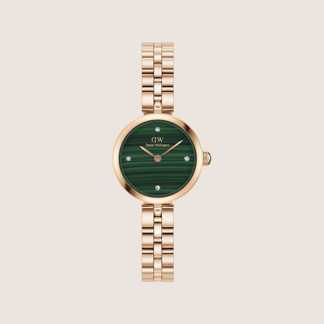 Daniel Wellington Women's Elan Lumine Rose Gold Crystal Green Dial Watch DW00100721