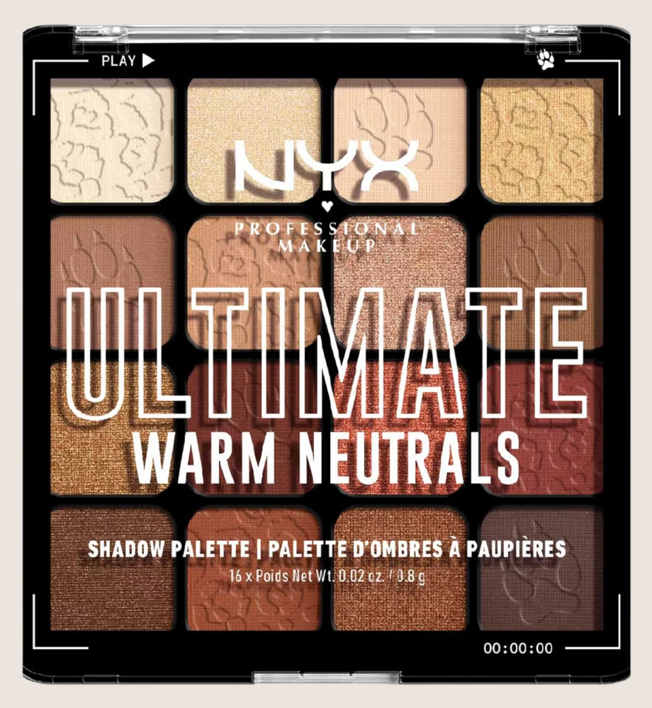 NYX Professional Makeup Ultimate Shadow Palette Vegan 16-Pan - Warm Neutrals