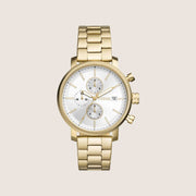 Fossil Mens Rhett Silver Dial Gold Watch BQ2852