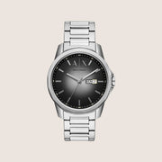 Armani Exchange Men's Dress Watch Grey Dial Silver Steel Bracelet AX1764