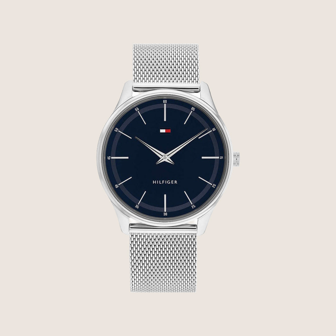 Tommy Hilfiger Men's Watch Blue Dial Silver Bracelet 1710468