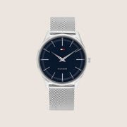 Tommy Hilfiger Men's Watch Blue Dial Silver Bracelet 1710468