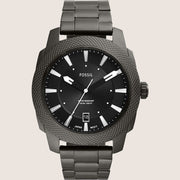 Fossil Men's Machine Black Dial Gunmetal Bracelet Watch FS5970