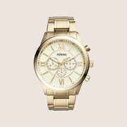 Fossil Mens Flynn Gold Chronograph Watch BQ1128IE