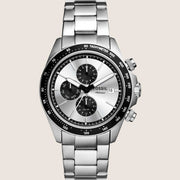 Fossil Men's Autocross Silver Dial Silver Bracelet Watch BQ2873