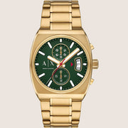 Armani Exchange Mens Sport Watch Gold Stainless Steel Bracelet AX2822