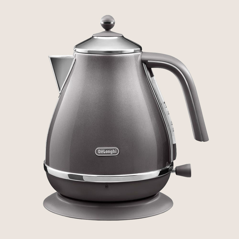 DELONGHI Icona Metallics KBOT3001.GY Jug Kettle with Metallic Grey Finish 1.7L - Grey