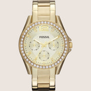 Fossil Riley Gold Crystal Bracelet Watch ES3203