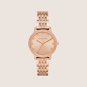 Michael Kors Women's Melissa Clear Stone-Set Rose Gold Dial Watch MK4369