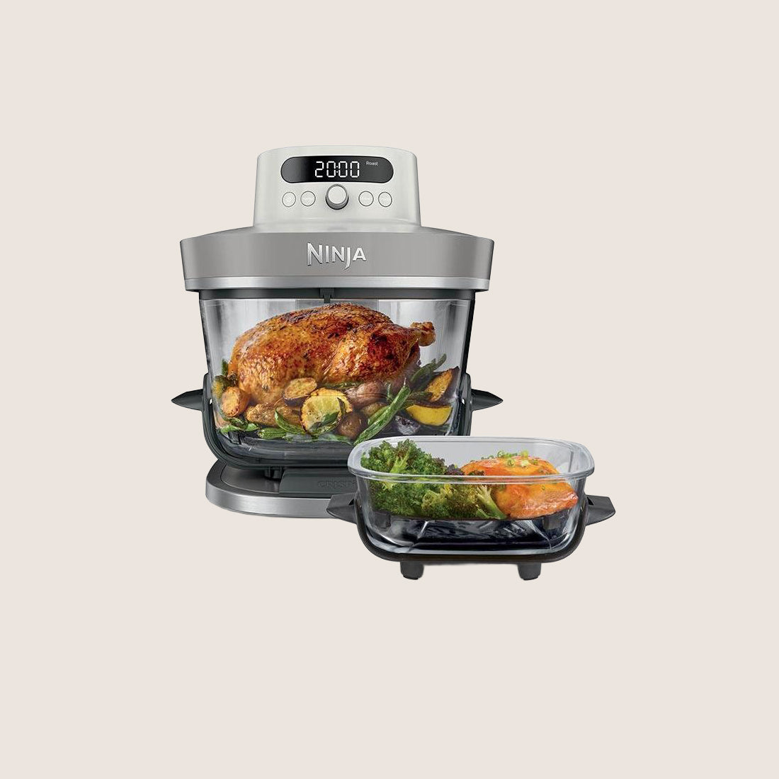 NINJA CRISPi Pro AS101UKLG 7-in-1 Glass Air Fryer 5.7L - Bone