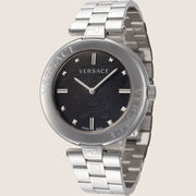 Versace Ladies New Lady Watch Black Dial Silver Bracelet VE2J00521