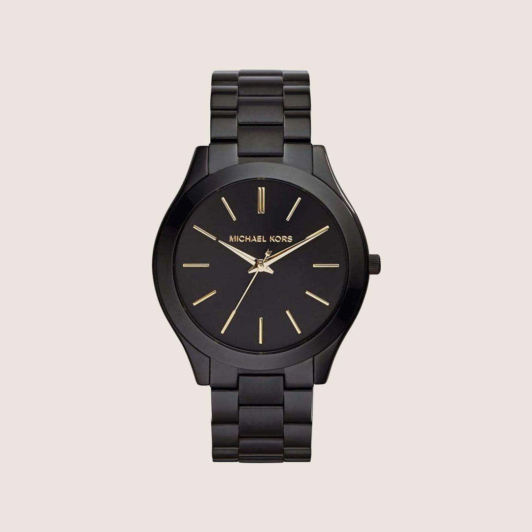 Michael Kors Women's Slim Runway Black Dial Watch MK3221