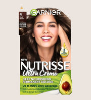 Garnier Nutrisse Ultra Crème Dye, Vegan, 4 Dark Brown Vegan Formula