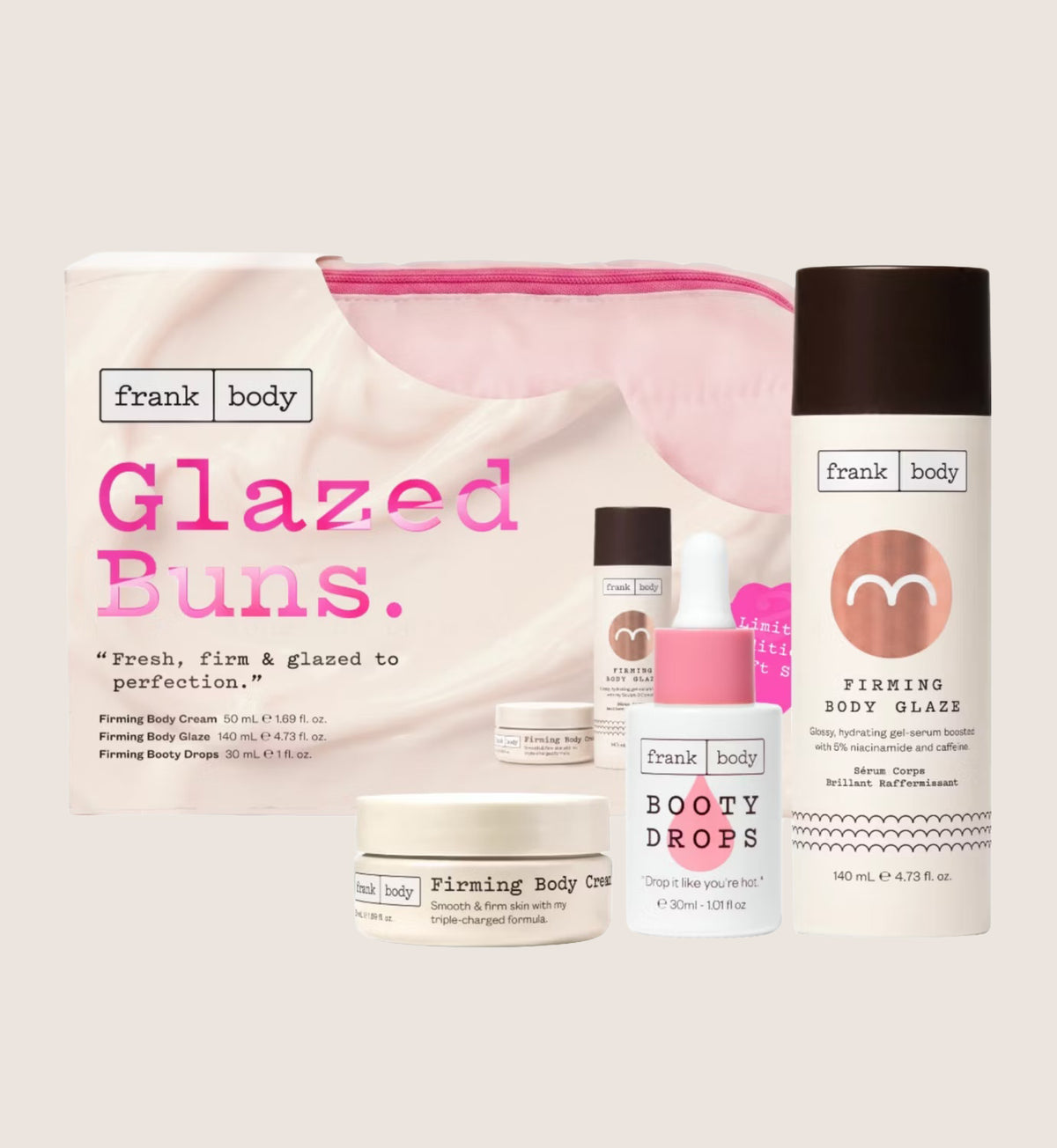 Frank Body Glazed Buns Kit Bath & Body Gift Set For Her