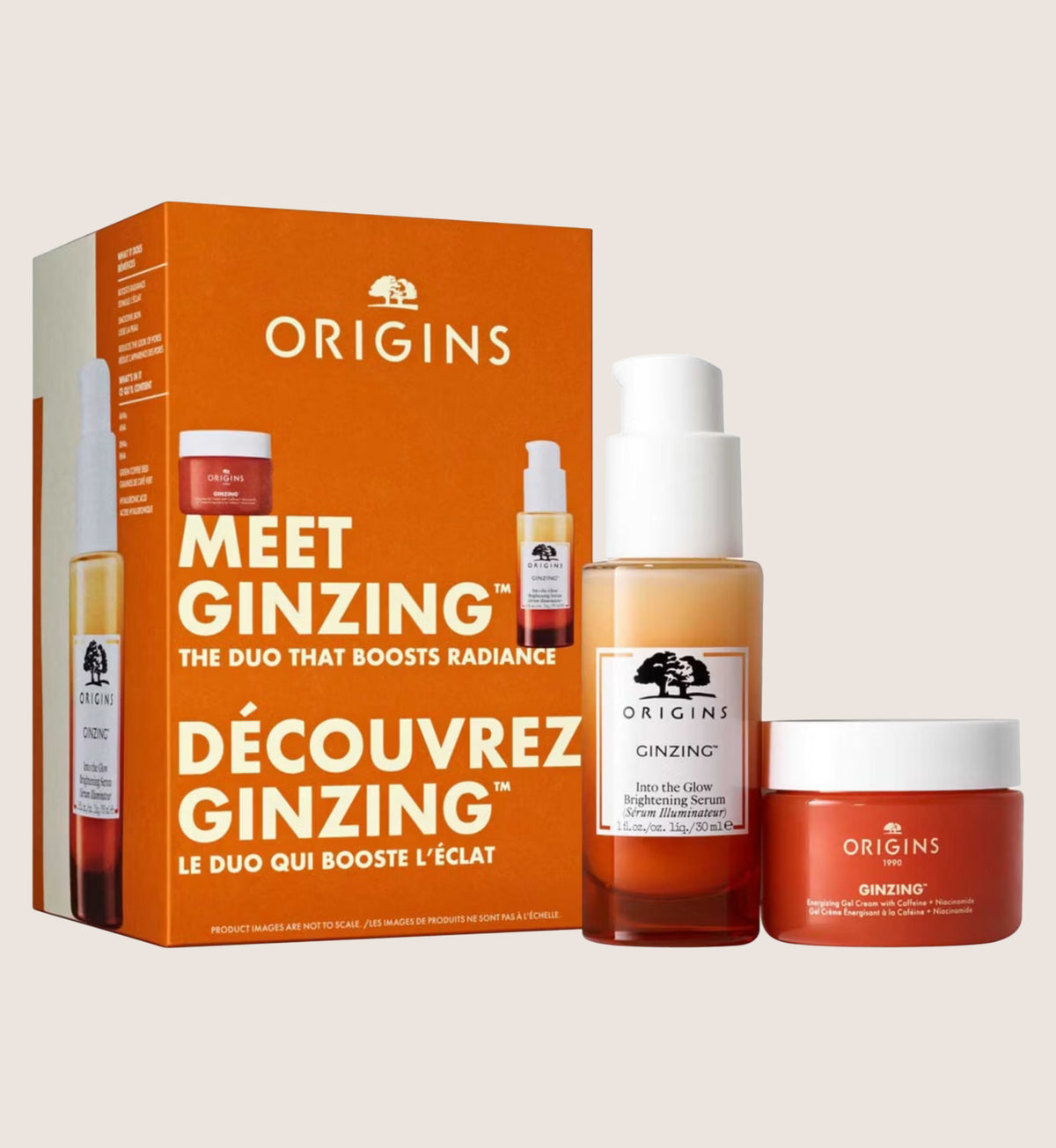 Origins GinZing Skincare Pairs Set - Vitamin C Brightening Serum & Energising Gel Cream 2 x 30ml